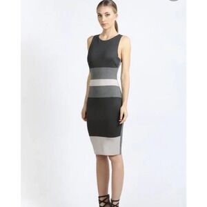 ELLIATT Hypnos Gray Stone Stripe Women's Sleeveless Pencil Dress Size XS ~ NWT